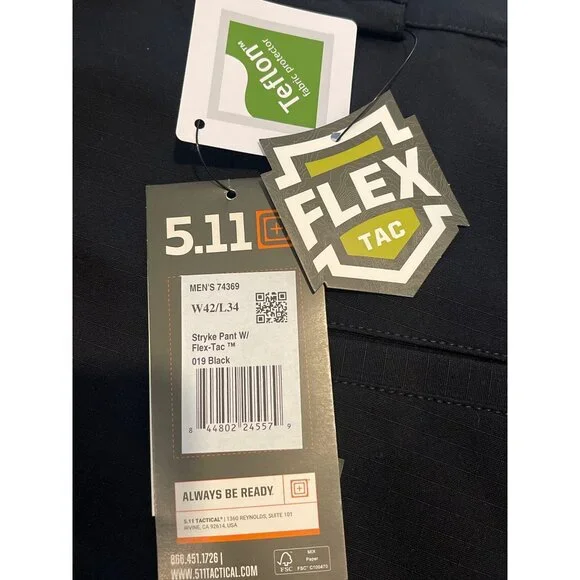 NWT 5.11 Tactical Stryke Pant Flex Tac Mens 42x34 Straight Fit Black 74369 - Picture 8 of 10